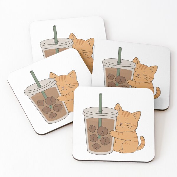 Item preview, Cute Cat Hugging Iced Coffee Cup designed and sold by wingoo22.