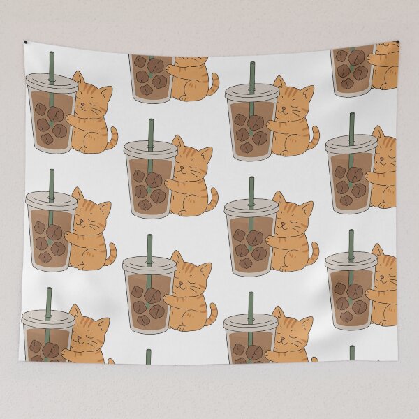 Item preview, Cute Cat Hugging Iced Coffee Cup designed and sold by wingoo22.