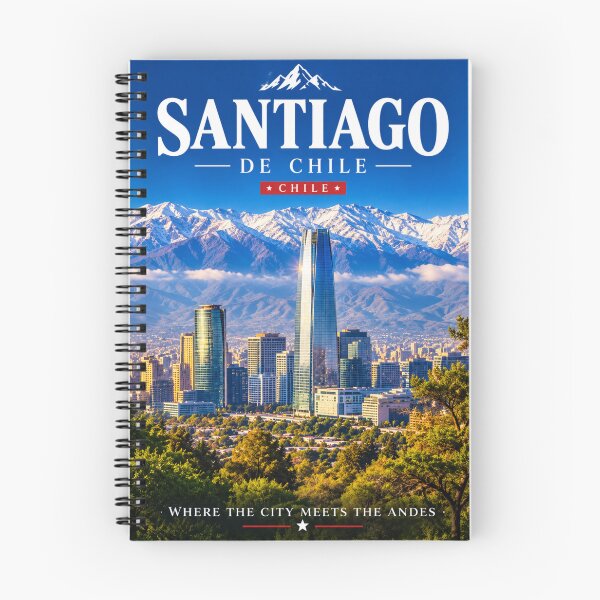 Item preview, Cartel turístico de Santiago de Chile: Cordillera de los Andes y horizonte urbano. designed and sold by ElartedeNoel.