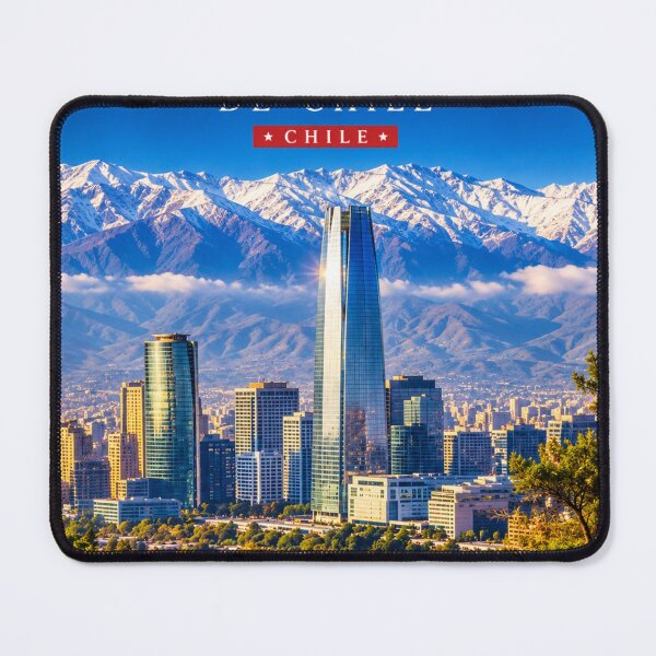 Item preview, Santiago Chile Travel Poster – Andes Mountains & City Skyline designed and sold by ElartedeNoel.
