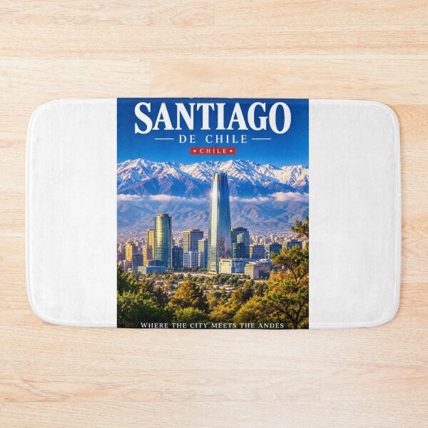 Item preview, Santiago Chile Travel Poster – Andes Mountains & City Skyline designed and sold by ElartedeNoel.