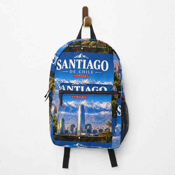 Item preview, Cartel turístico de Santiago de Chile: Cordillera de los Andes y horizonte urbano. designed and sold by ElartedeNoel.