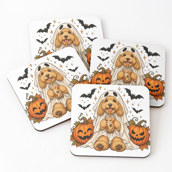 Item preview, Goldendoodle Ghost and Boba Cute Halloween Dog Humor designed and sold by will freed18.