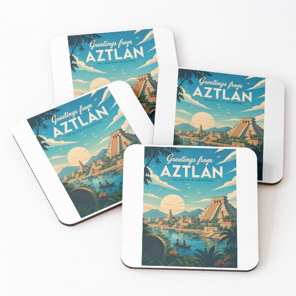 Item preview, Greetings from Aztlán Vintage Travel Poster designed and sold by Extravanganzza.