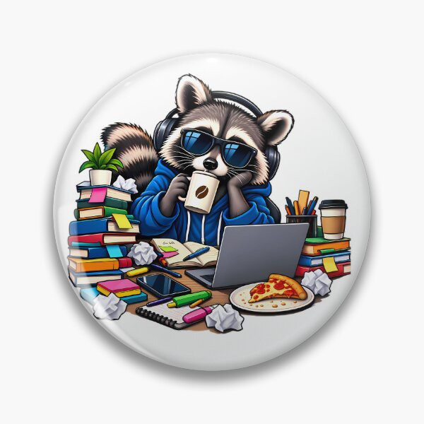 Item preview, Chill Raccoon Study Grind Coffee designed and sold by Novabrume.