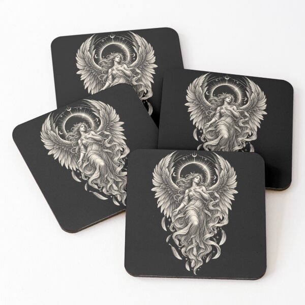 Item preview, Celestial Angel Goddess with Eclipse and Moon Wings designed and sold by will freed18.