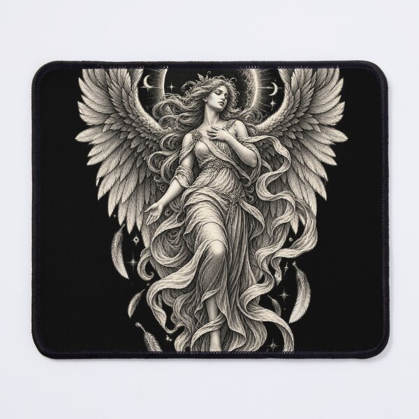 Item preview, Celestial Angel Goddess with Eclipse and Moon Wings designed and sold by will freed18.