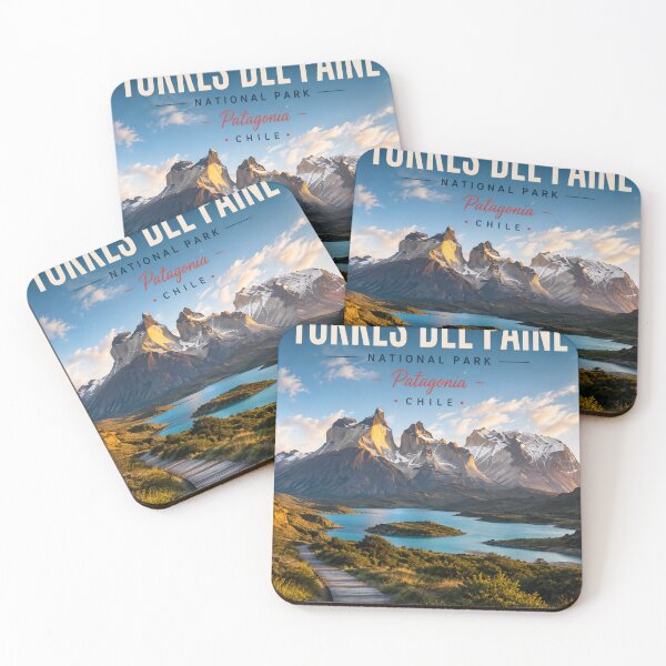 Item preview, Torres del Paine Chile Travel Poster – Patagonia National Park designed and sold by ElartedeNoel.