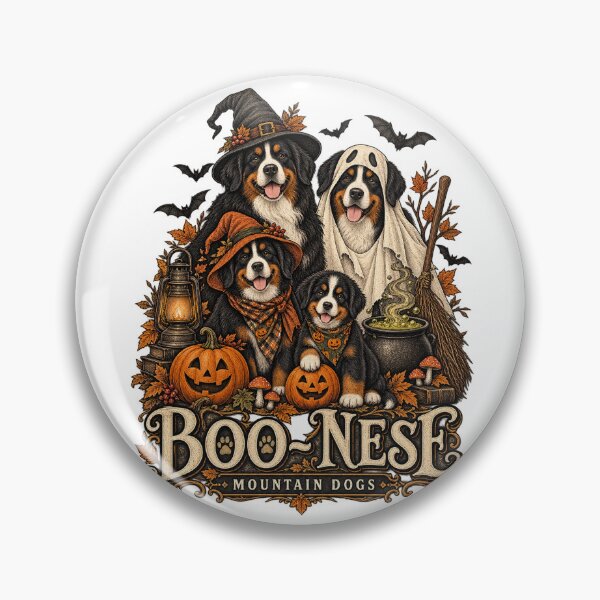 Item preview, Boo-Nese Mountain Dogs Halloween Pumpkin Witch Spooky Dog  designed and sold by will freed18.