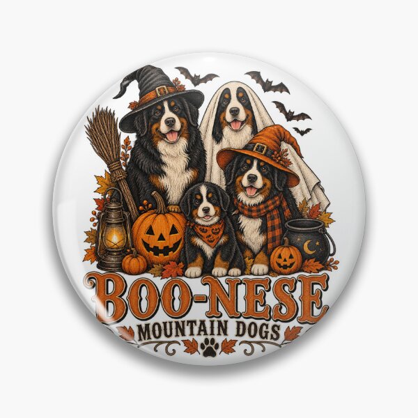 Item preview, Boo-Nese Mountain Dogs Halloween Pumpkin Witch Spooky Dog  designed and sold by will freed18.