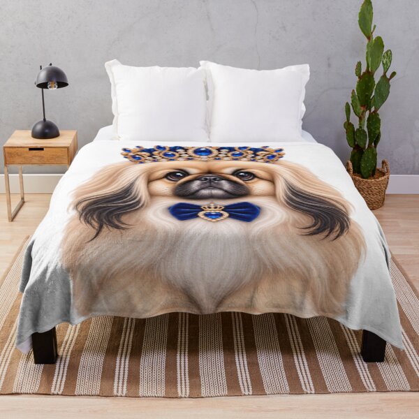 Item preview, Royal Pekingese – King Dog with Blue Crown designed and sold by HO•Designs.