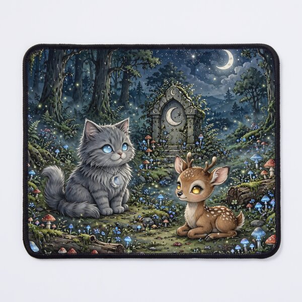 Item preview, Blue Eyes Cat Golden Eyes Fawn Moonlit Forest designed and sold by CMWorkshop.