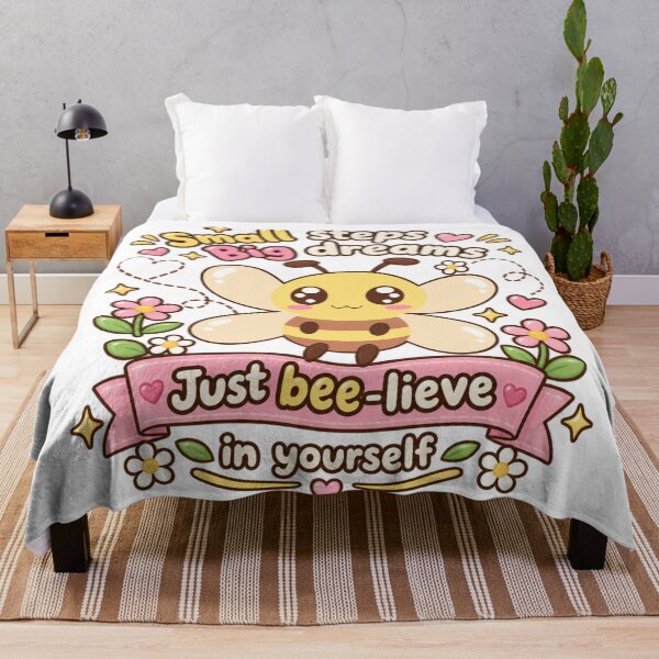 Item preview, Cute Bee Believe in Yourself – Small Steps Big Dreams Kawaii Motivational Design designed and sold by MathuraPresent.