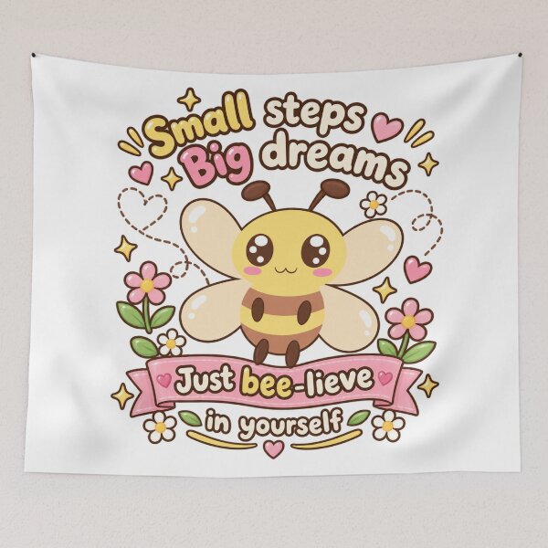 Item preview, Cute Bee Believe in Yourself – Small Steps Big Dreams Kawaii Motivational Design designed and sold by MathuraPresent.