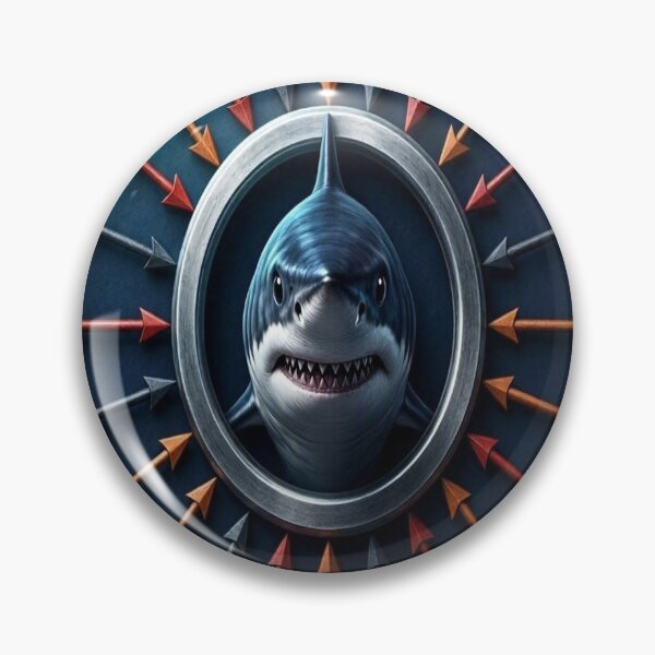 Item preview, Angry Shark Mascot Logo with Symmetric Arrows designed and sold by Breezes-of-Ida.