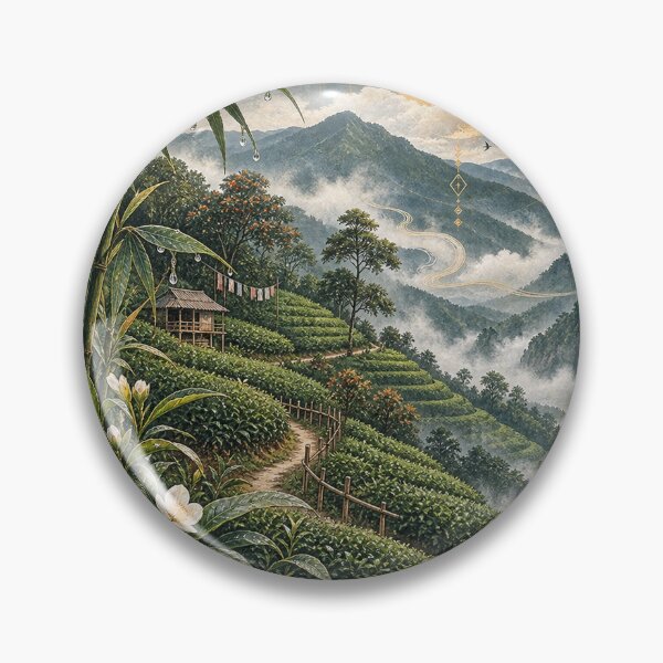 Item preview, Hill Quiet Misty Mountain Landscape Art designed and sold by StoneOak.