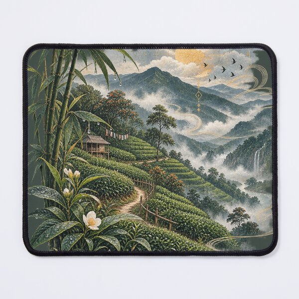 Item preview, Hill Quiet Misty Mountain Landscape Art designed and sold by StoneOak.