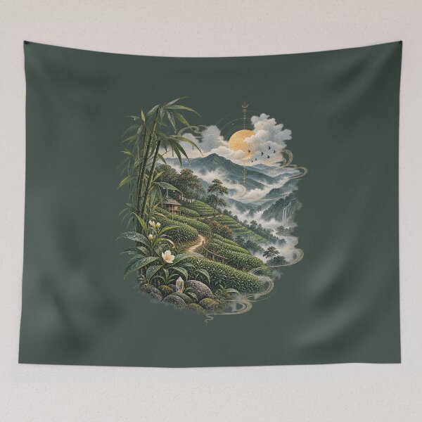 Item preview, Hill Quiet Misty Mountain Landscape Art designed and sold by StoneOak.