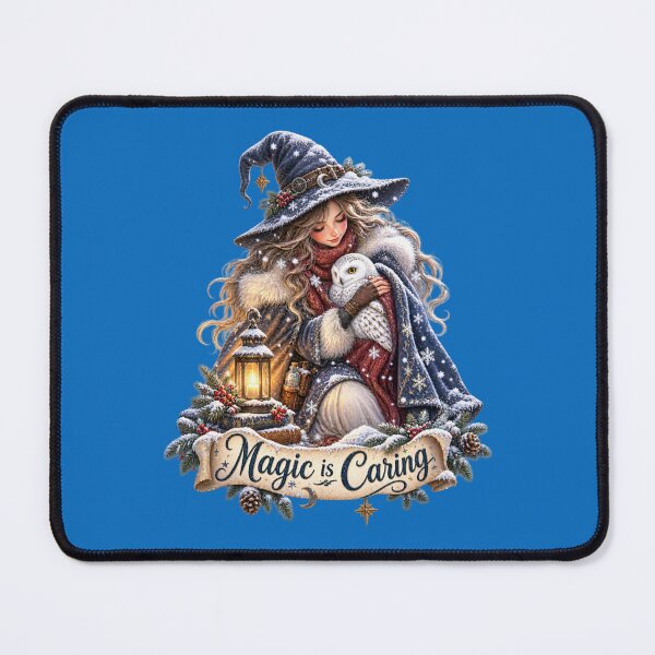 Item preview, Magic is Caring – Winter Witch and Snowy Owl designed and sold by Alpine-Ink.