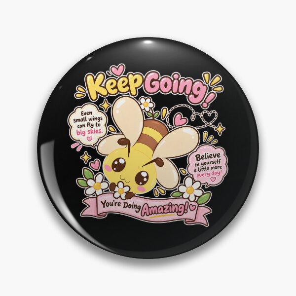 Item preview, Keep Going Cute Bee – You’re Doing Amazing Kawaii Motivational Design designed and sold by MathuraPresent.
