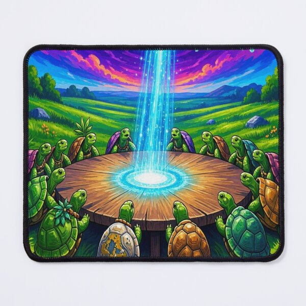 Item preview, Trippy Turtles Council with Magical UFO Light Beam designed and sold by Breezes-of-Ida.