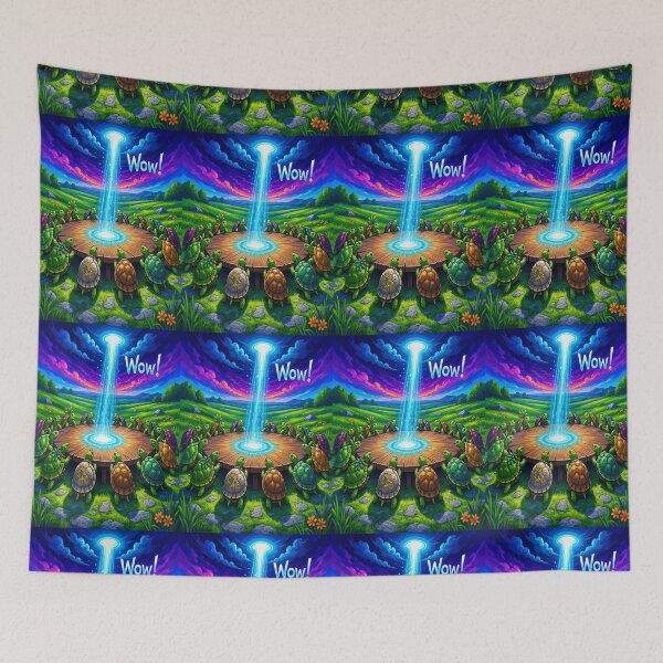 Item preview, Trippy Turtles Council with Magical UFO Light Beam designed and sold by Breezes-of-Ida.