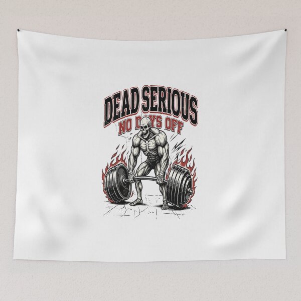 Item preview, Dead Serious – No Days Off Skeleton Deadlift Gym Graphic designed and sold by ihebaouadi.