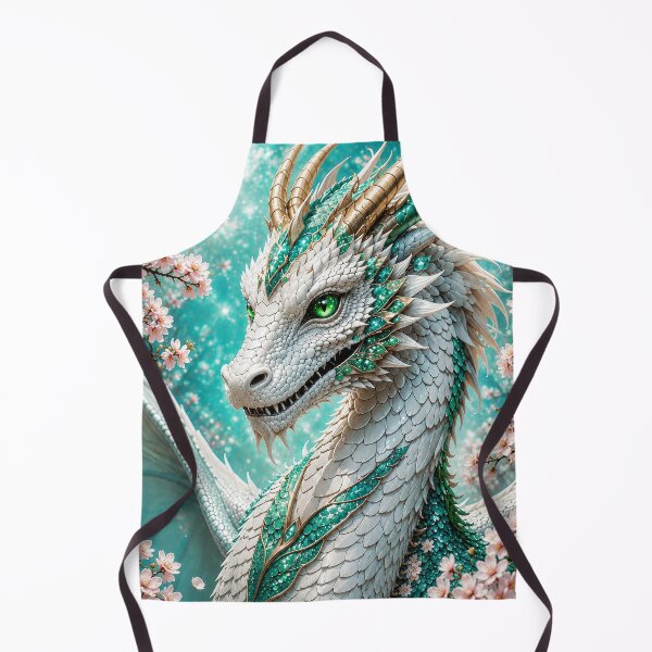 Item preview, White Emerald Dragon – Magical Dragon with Cherry Blossoms designed and sold by DrakariArt.