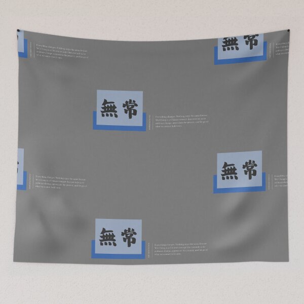 Item preview, Impermanence – Chinese Calligraphy Philosophy Art | Blue Grey Minimalist Typography | Zen Buddhist Wall Art | 無常 designed and sold by liveinbeauty.