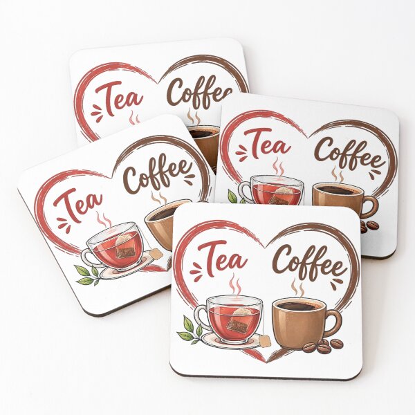 Item preview, Cute Coffee & Tea Heart Lovers Gift designed and sold by 3B-Store.
