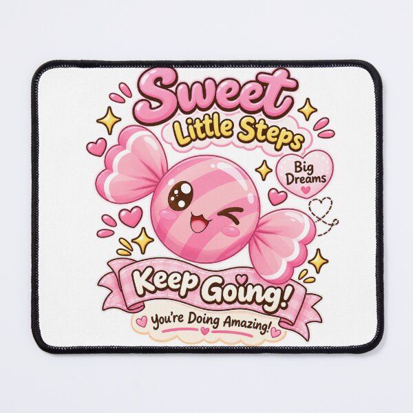 Item preview, Sweet Little Steps Big Dreams Cute Pink Candy Keep Going Motivational Design designed and sold by MathuraPresent.