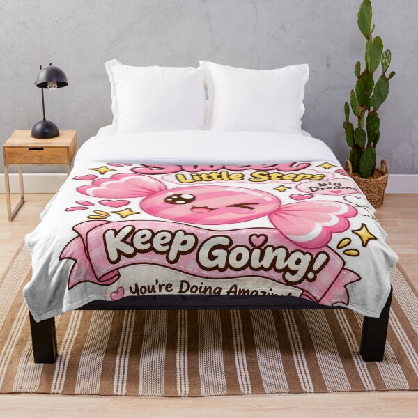 Item preview, Sweet Little Steps Big Dreams Cute Pink Candy Keep Going Motivational Design designed and sold by MathuraPresent.