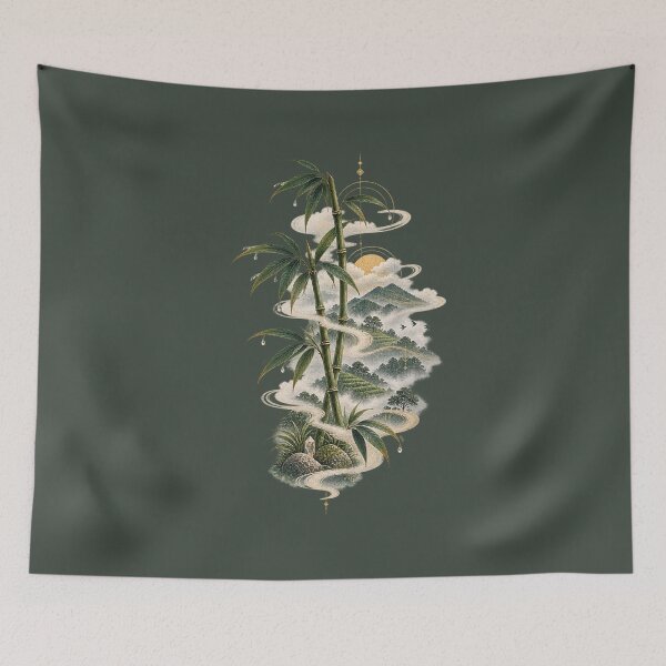 Item preview, Bamboo Mist Zen Landscape Art designed and sold by StoneOak.