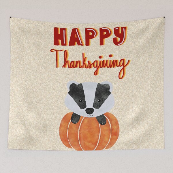Item preview, Happy thanksgiving badger designed and sold by Ana Gorozpe.