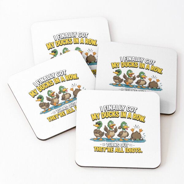Item preview, Funny Ducks In A Row Idiots Sarcastic Humor designed and sold by leocreatives.