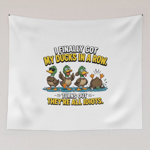 Item preview, Funny Ducks In A Row Idiots Sarcastic Humor designed and sold by leocreatives.