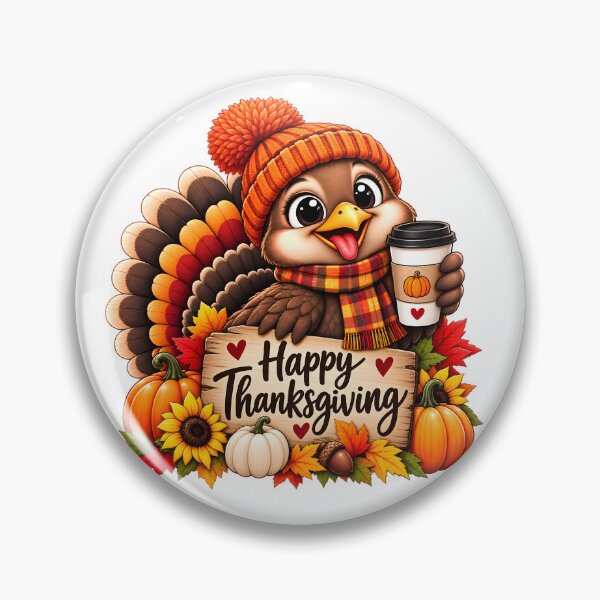 Item preview, Cute Happy Thanksgiving Turkey Pumpkin Fall Vibes designed and sold by TinyWeird.