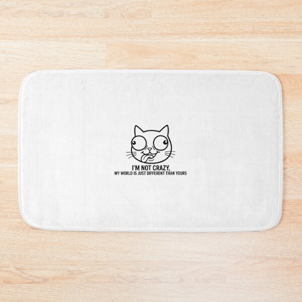 Item preview, Original design - white line art crazy cat with cross-eyes, goofy tongue, bold text. 4500px transparent PNG designed and sold by Csaba1983.