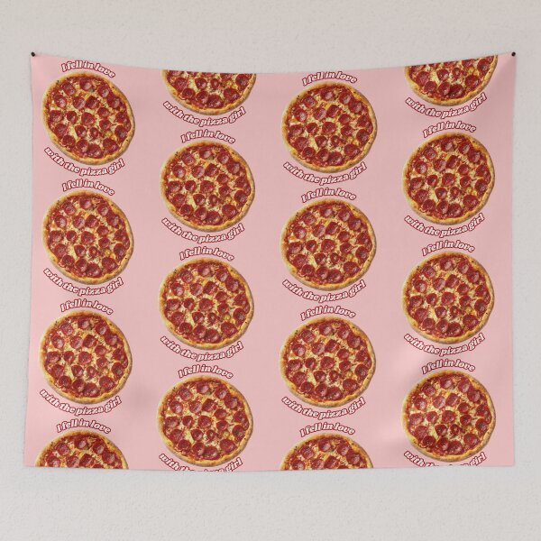 Item preview, I Fell in Love with the Pizza Girl - Pepperoni Pizza - Red/Pink designed and sold by midnitesnack.