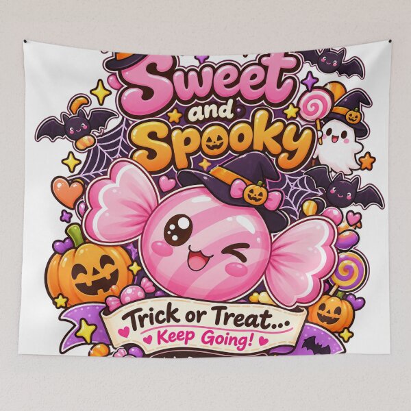 Item preview, Sweet and Spooky Cute Halloween Candy Witch Kawaii Trick or Treat Design designed and sold by MathuraPresent.