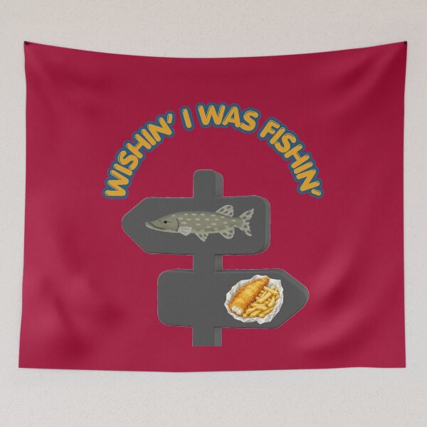 Item preview, Wishin I Was Fishin Funny Directional Sign Fishing Humor Design designed and sold by Evelashop.