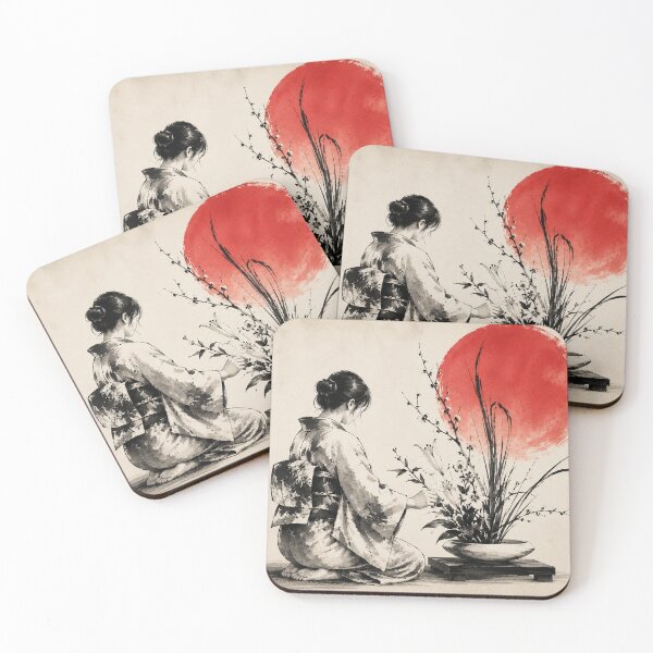 Item preview, Kado 華道 - Japanese Ikebana Flower Arrangement Sumi-e Ink Painting designed and sold by KeisJapan.