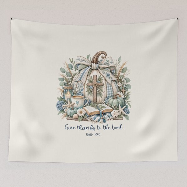 Item preview, Give Thanks to the Lord — Psalm 136:1 Scripture Art | Christian Gratitude Design designed and sold by Grace Works Studio by Kelly Florence .