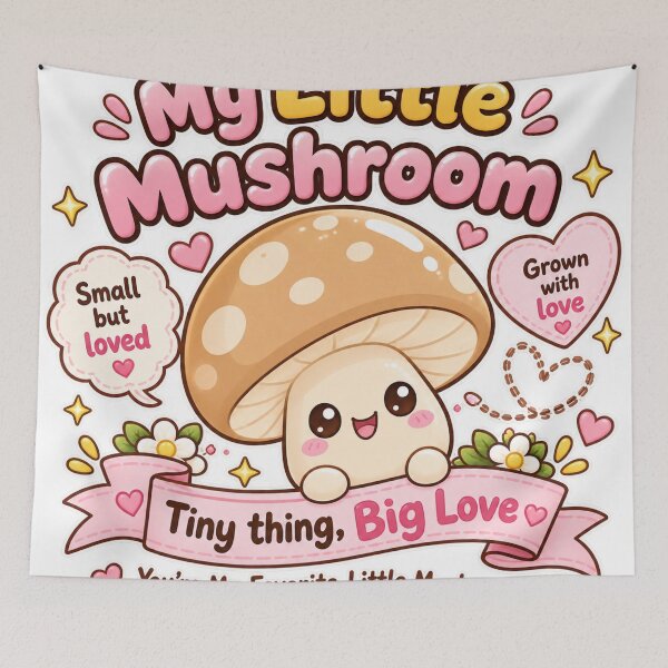 Item preview, My Little Mushroom – Tiny Thing Big Love Cute Kawaii Mushroom designed and sold by MathuraPresent.