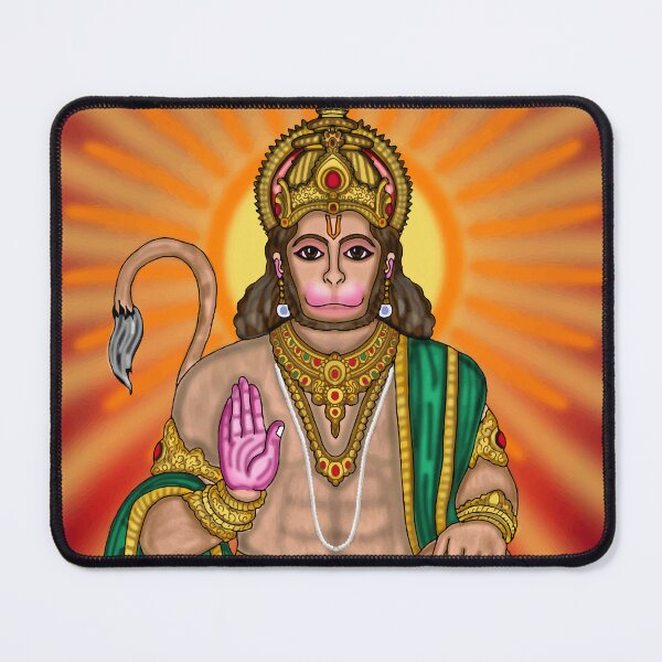 Item preview, Lord Hanuman Digital Drawing | Powerful Hindu God Artwork & Devotional Illustration designed and sold by Harshit_Digital_Arts.