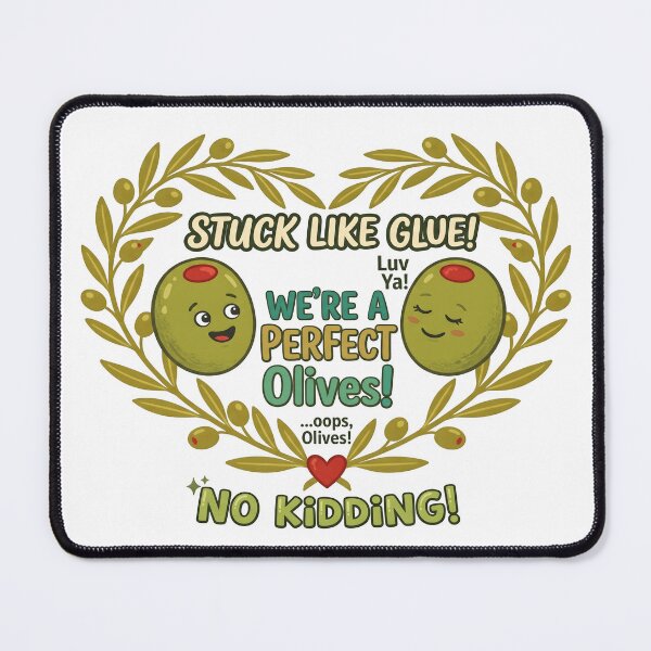 Item preview, Stuck Like Glue Cute Olive Pun Couple designed and sold by MAJCO-ART.