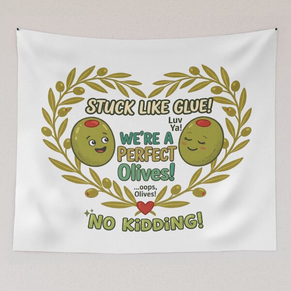 Item preview, Stuck Like Glue Cute Olive Pun Couple designed and sold by MAJCO-ART.
