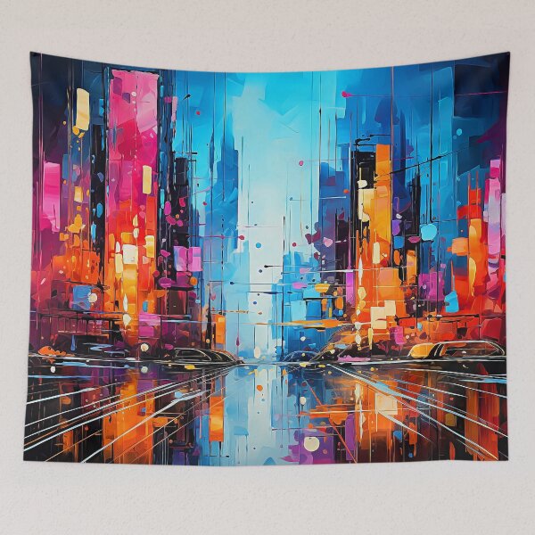 Item preview, Cyberbunk Futuristic Big City Scene Colorful Modern Abstract  designed and sold by DEC02.