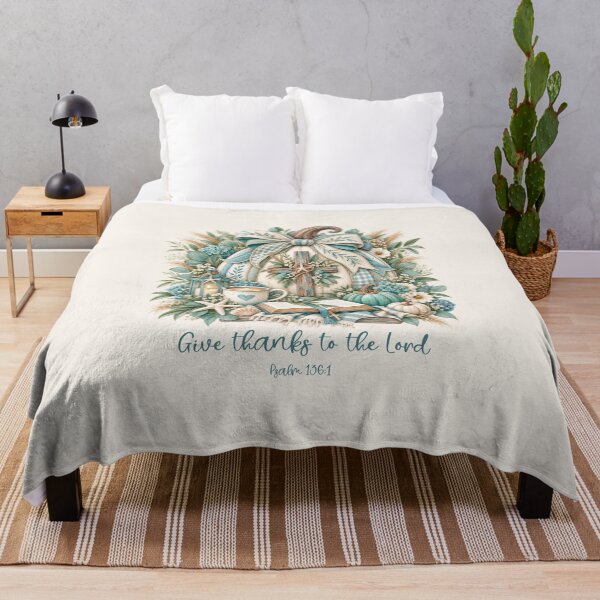 Item preview, Give Thanks to the Lord — Psalm 136:1 Scripture Art | Christian Gratitude Design designed and sold by Grace Works Studio by Kelly Florence .