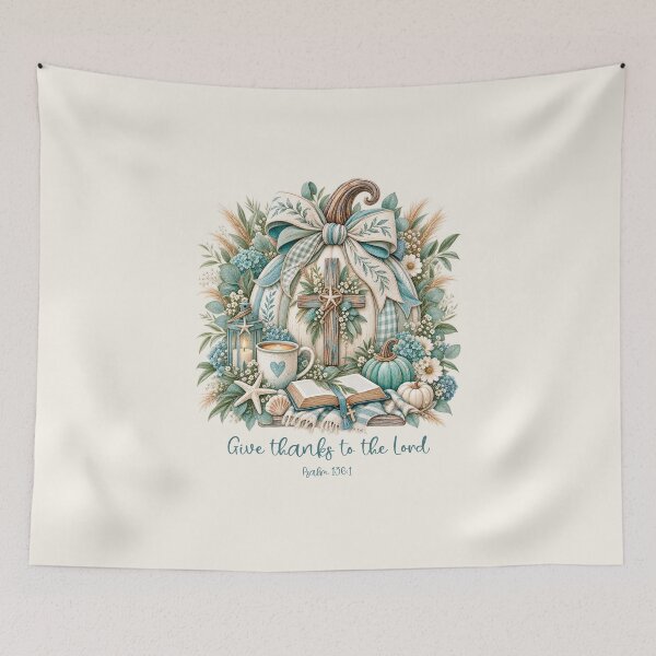 Item preview, Give Thanks to the Lord — Psalm 136:1 Scripture Art | Christian Gratitude Design designed and sold by Grace Works Studio by Kelly Florence .